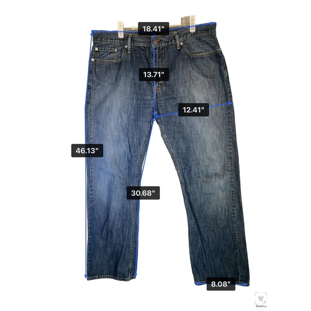 Levis 514 Jeans Mens 38x31 (38x32) Blue Medium Wash Straight Denim Zip Fly